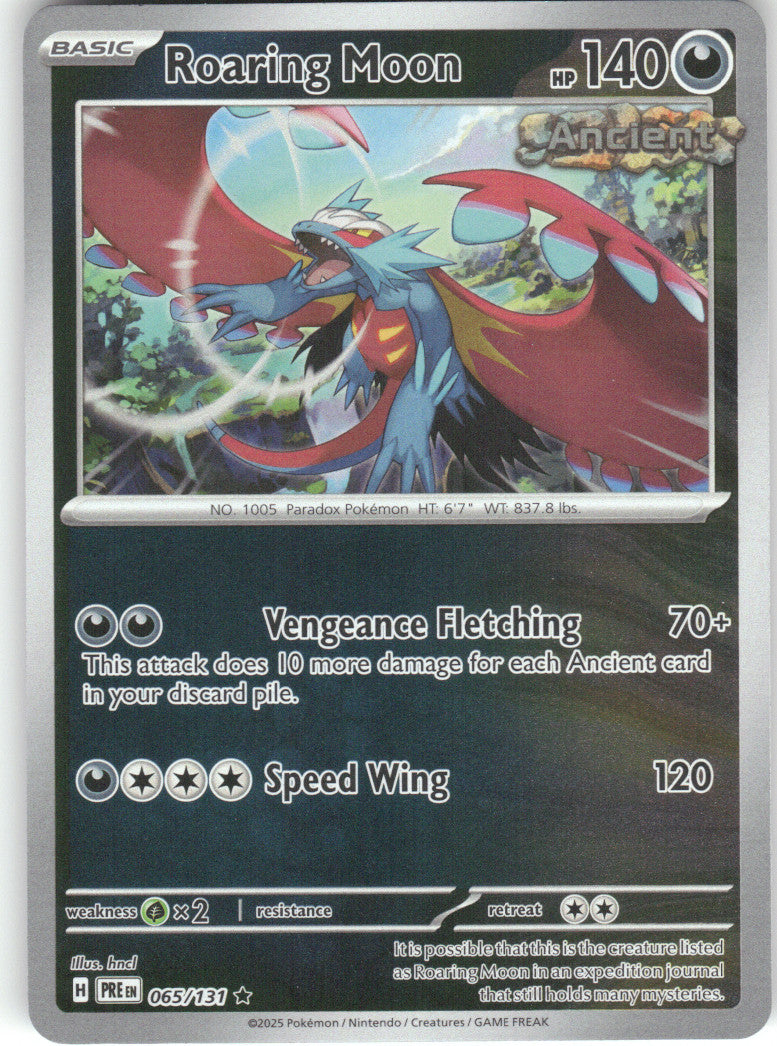 Roaring Moon Reverse Holo Rare SV: Prismatic Evolutions 065/131 NM
