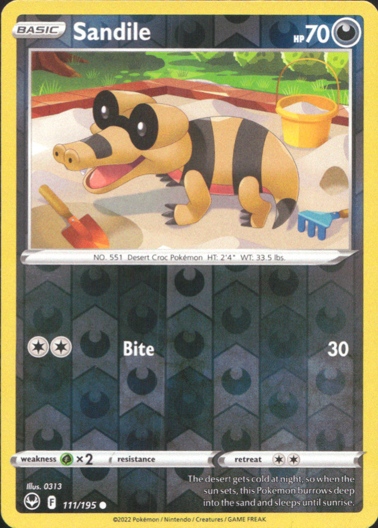 Sandile Reverse Holo Common SWSH12: Silver Tempest 111/195 NM