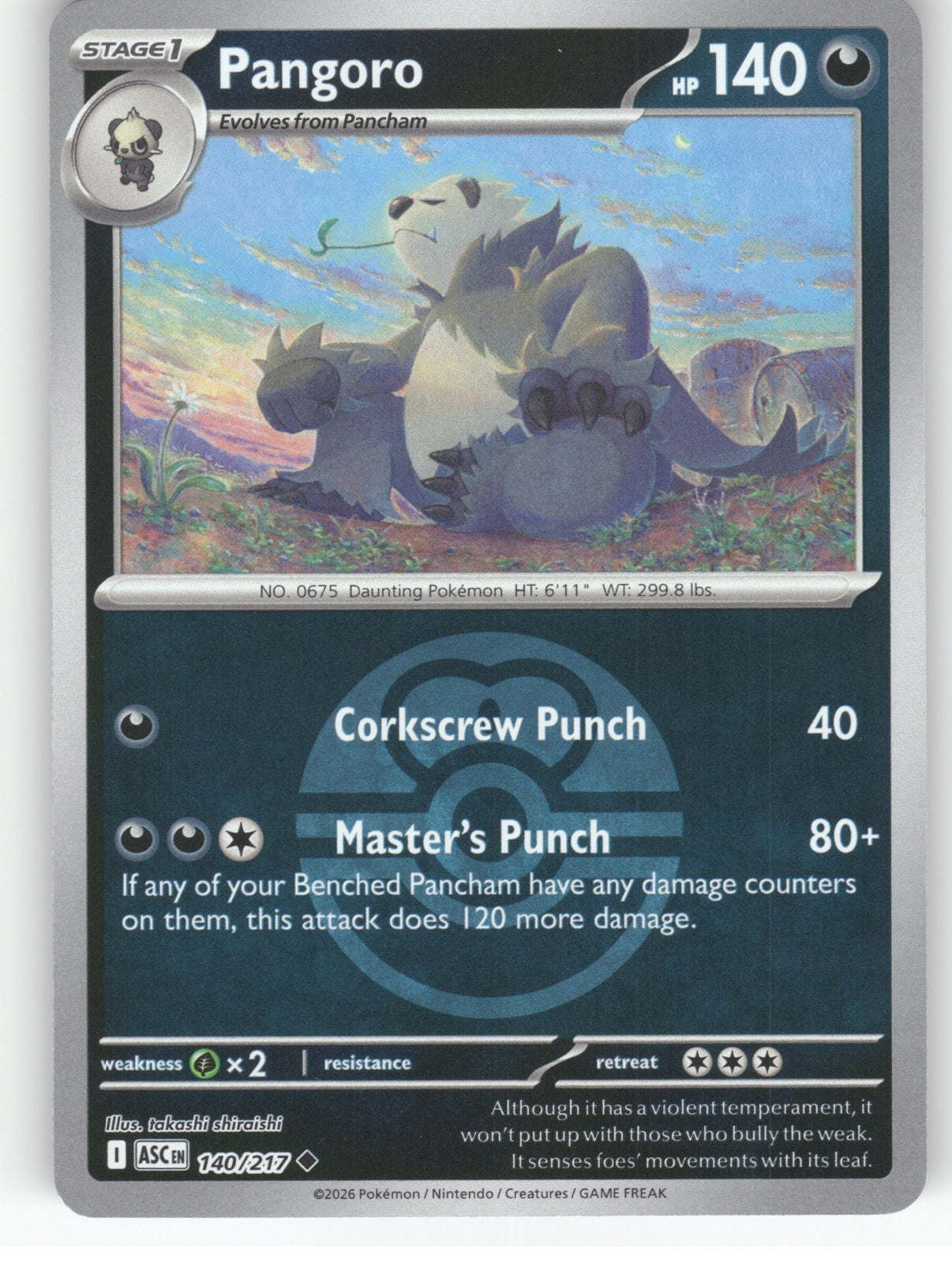Pangoro (Love Ball) Reverse Holo Uncommon ME: Ascended Heroes 140/217 NM