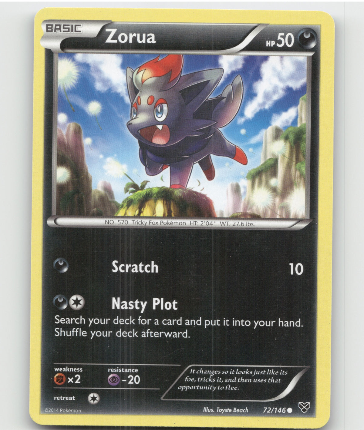 Zorua Common XY Base Set 72/146 LP