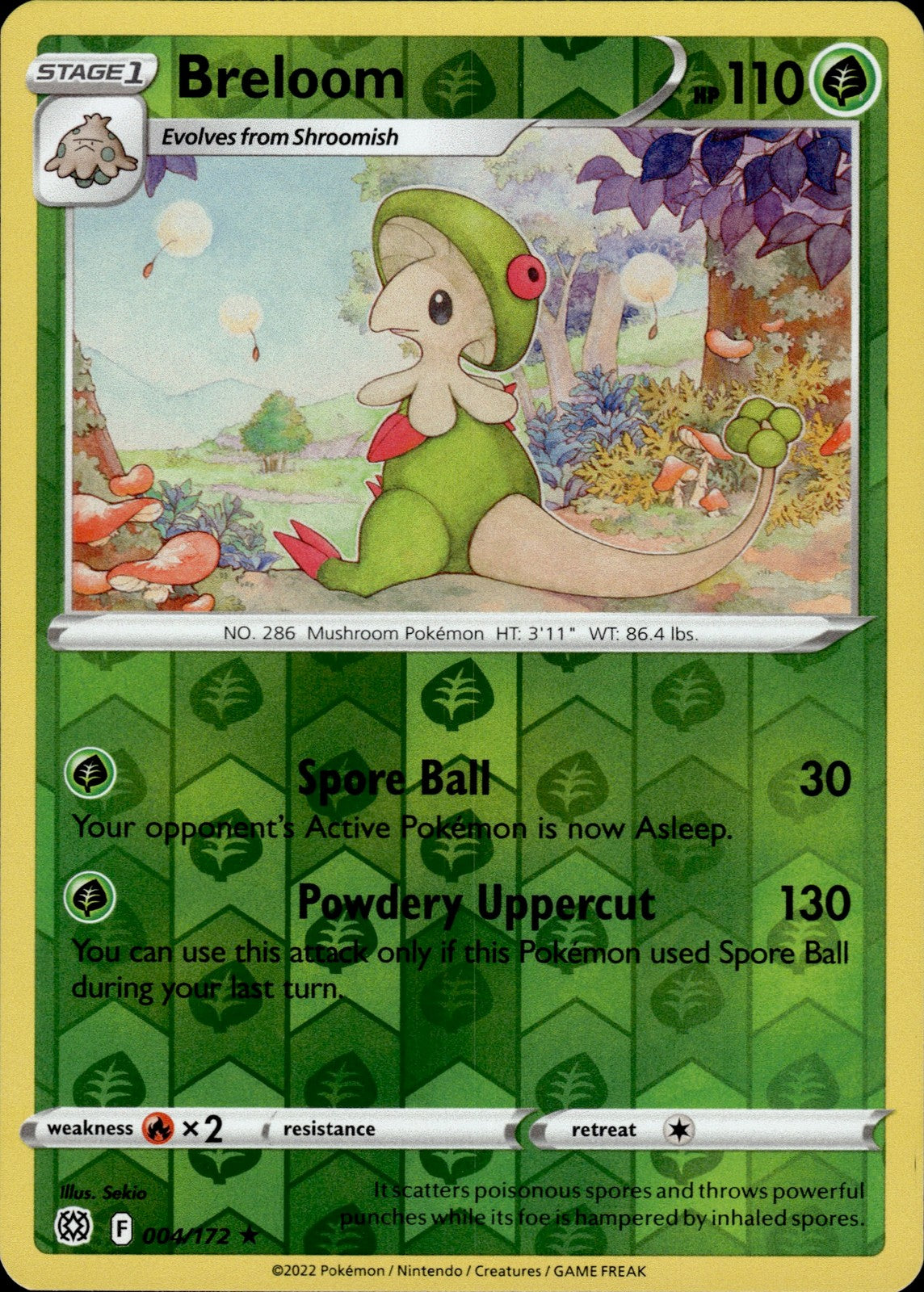 Breloom Reverse Holo Rare SWSH09: Brilliant Stars 004/172 NM