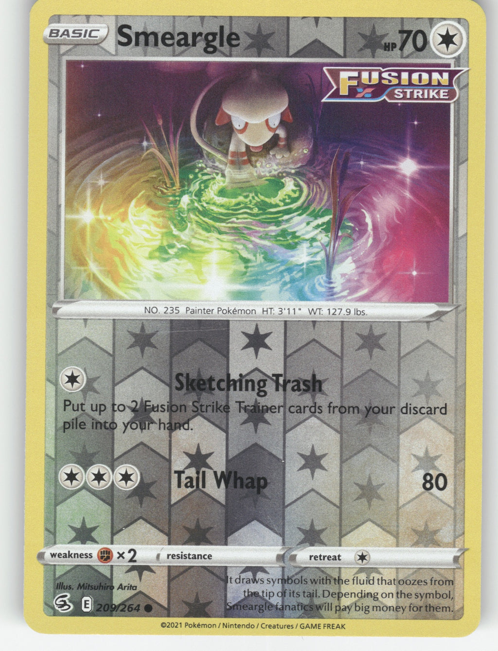 Smeargle Reverse Holo Common SWSH08: Fusion Strike 209/264 NM