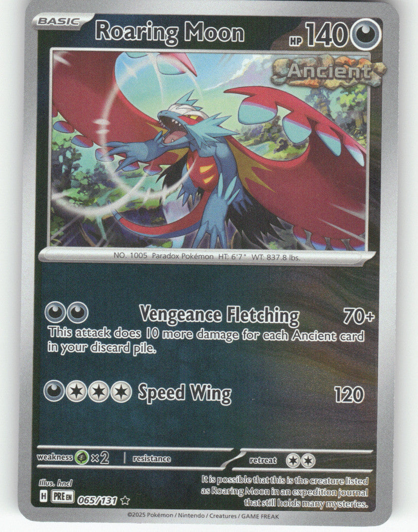 Roaring Moon Reverse Holo Rare SV: Prismatic Evolutions 065/131 NM