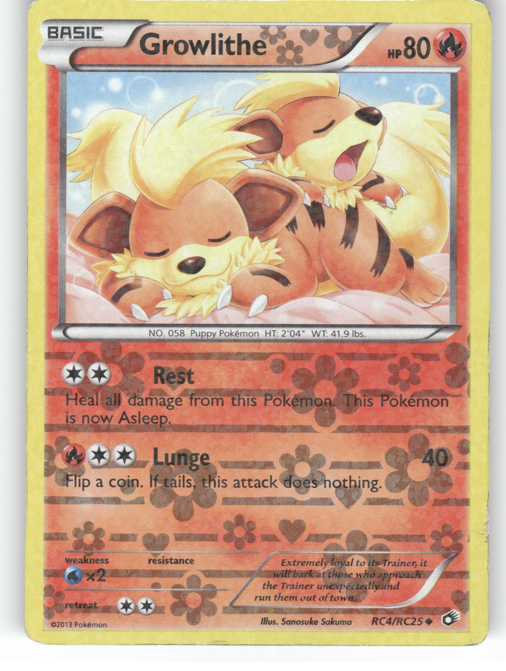 Growlithe Holo Uncommon Legendary Treasures: Radiant Collection RC4/RC25 NM