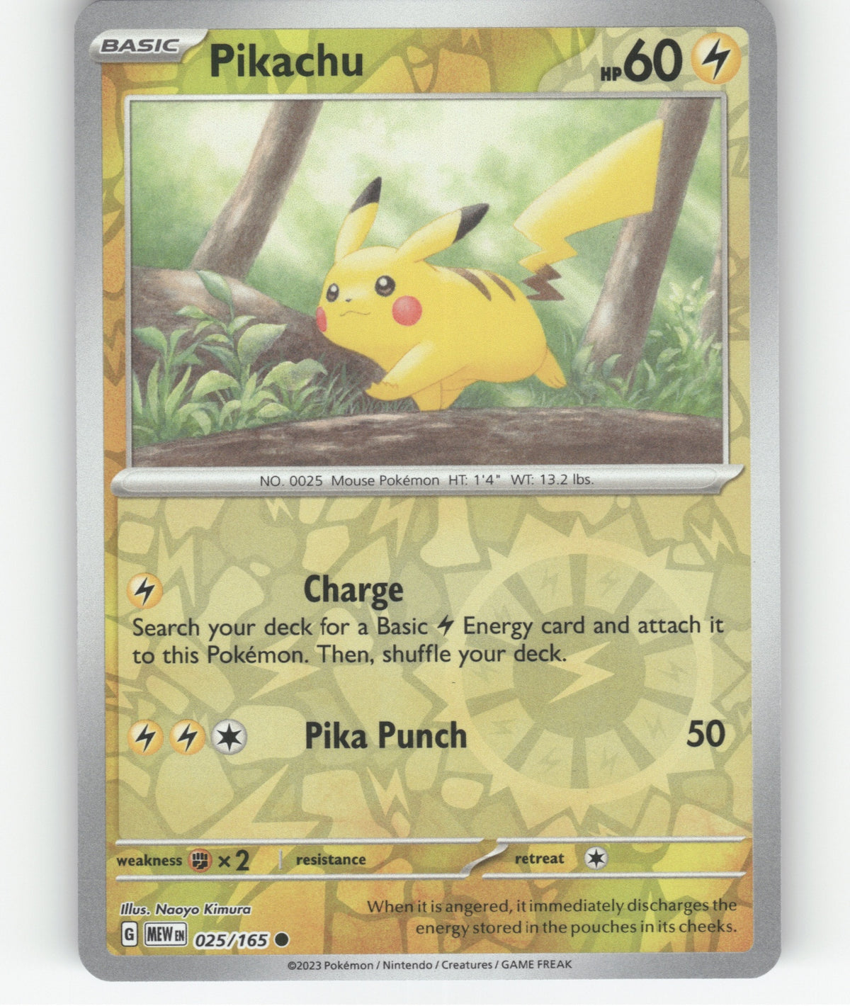 Pikachu Reverse Holo Common SV: Scarlet & Violet 151 025/165 NM