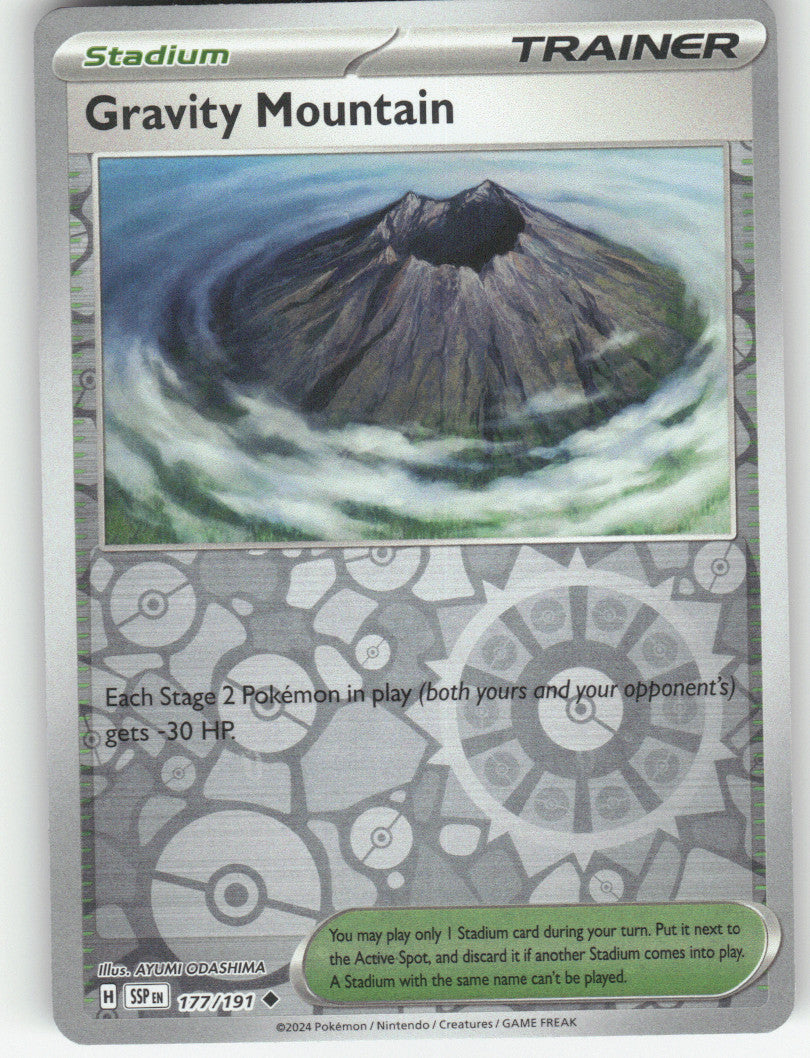 Gravity Mountain Reverse Holo Uncommon SV08: Surging Sparks 177/191 NM