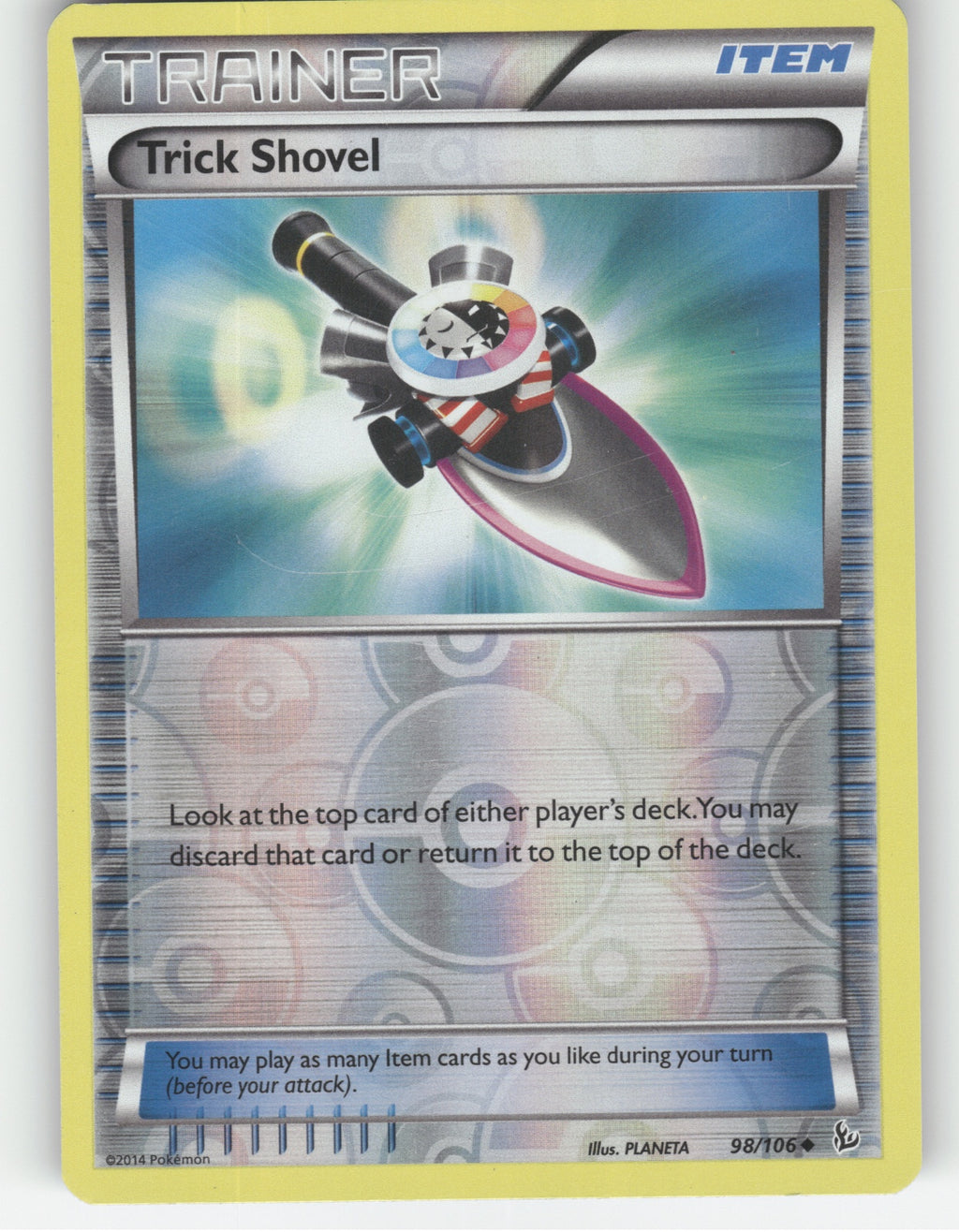 Trick Shovel Reverse Holo Uncommon XY - Flashfire 98/106 NM