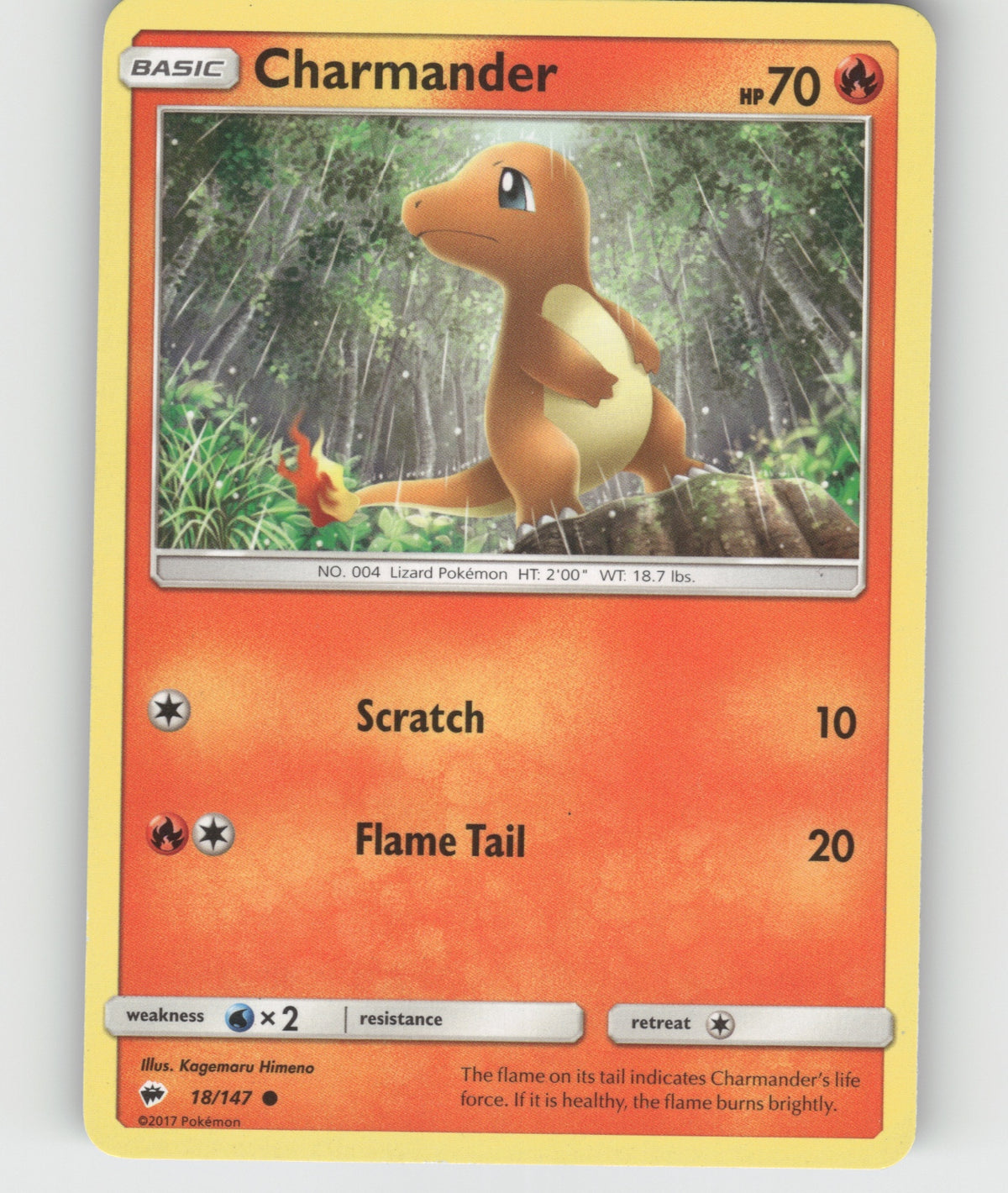 Charmander Common SM - Burning Shadows 18/147 NM