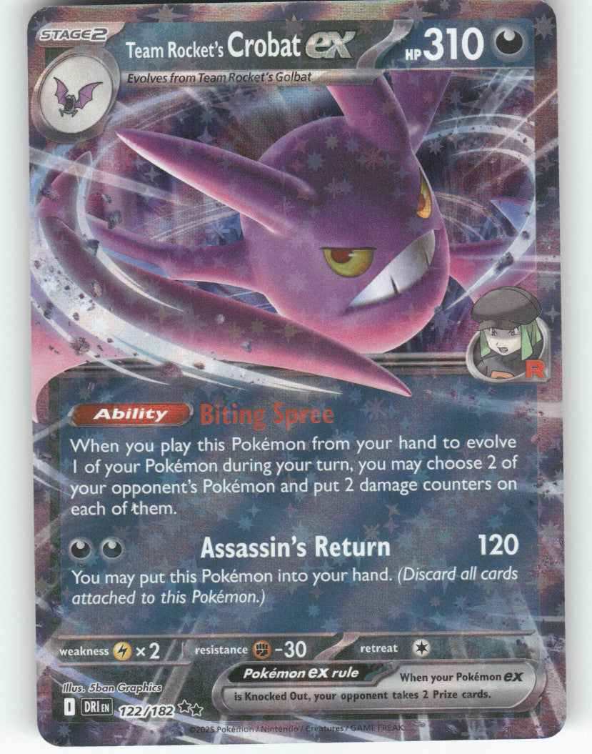 Team Rocket's Crobat ex - Holo Double Rare SV10: Destined Rivals 122/182 NM