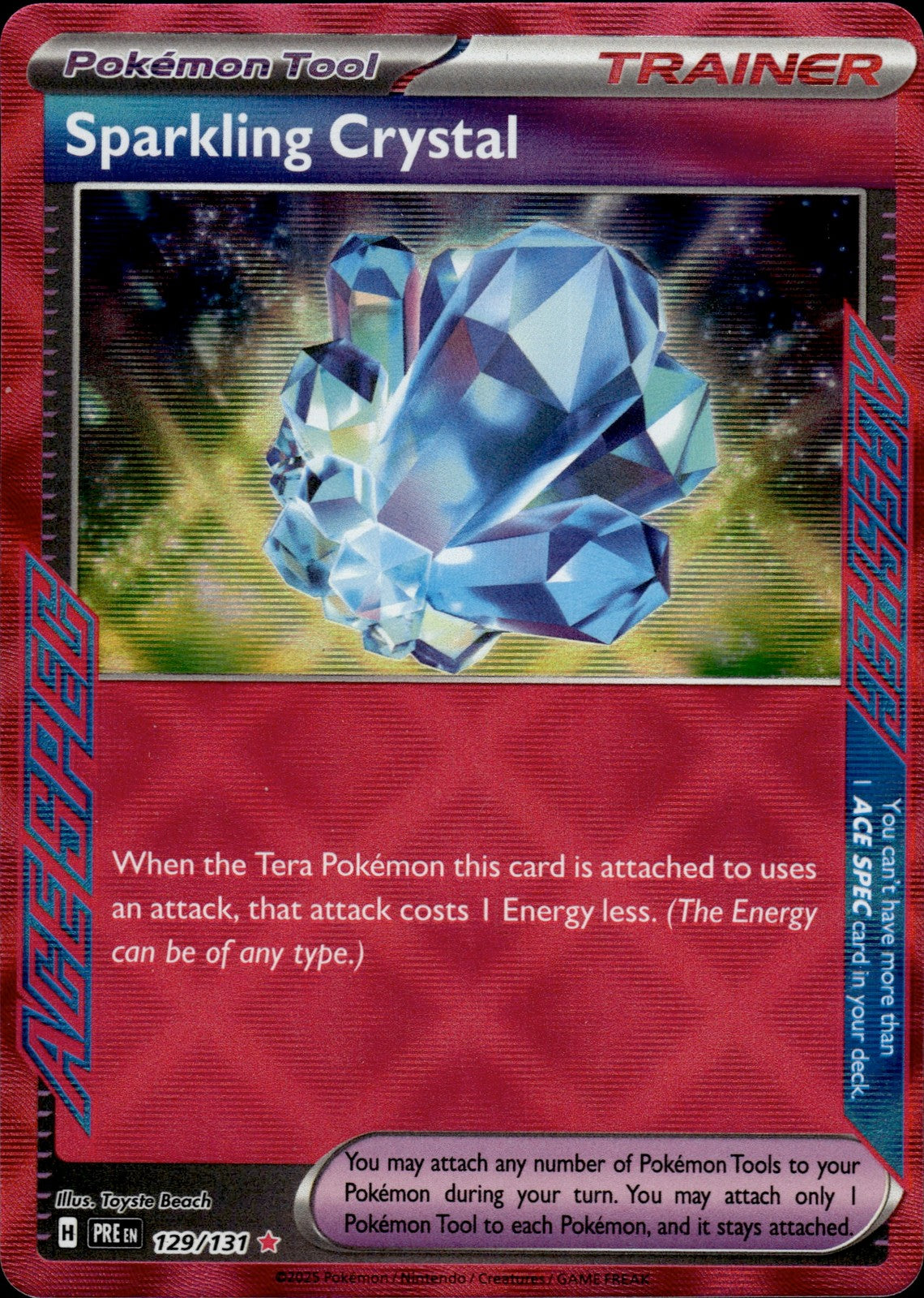 Sparkling Crystal Holo ACE SPEC Rare SV: Prismatic Evolutions 129/131 NM