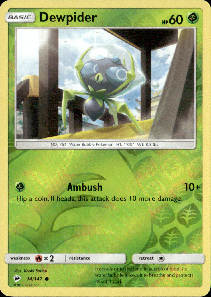 Dewpider Reverse Holo Common SM - Burning Shadows 14/147 NM