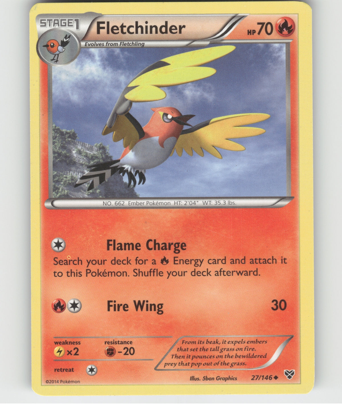 Fletchinder Uncommon XY Base Set 27/146 LP