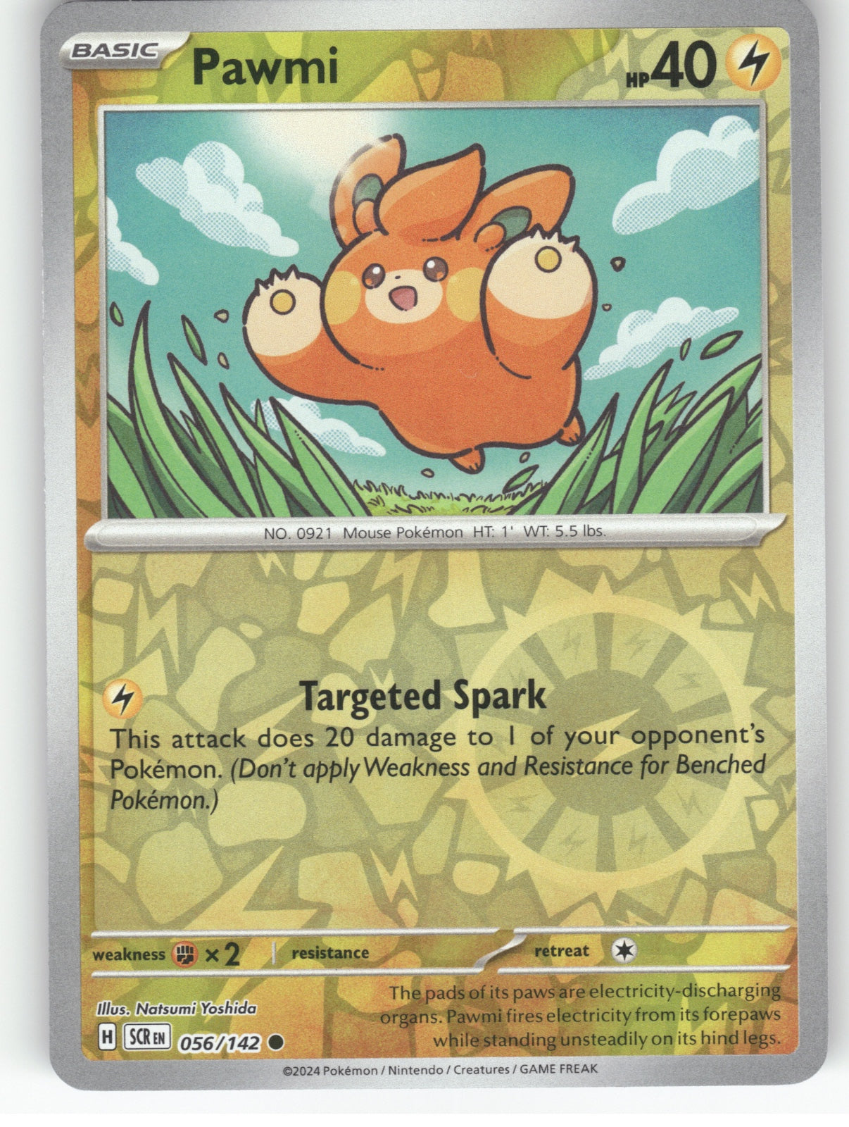 Pawmi Reverse Holo Common SV07: Stellar Crown 056/142 NM