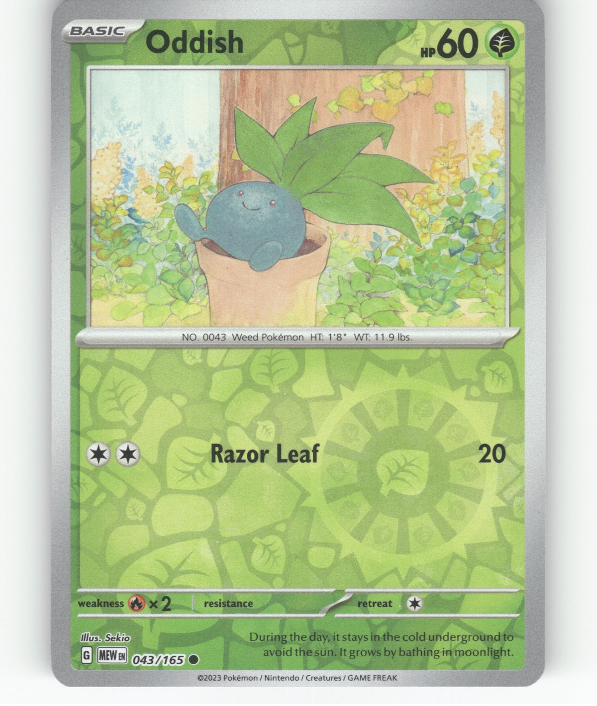 Oddish Reverse Holo Common SV: Scarlet & Violet 151 043/165 NM