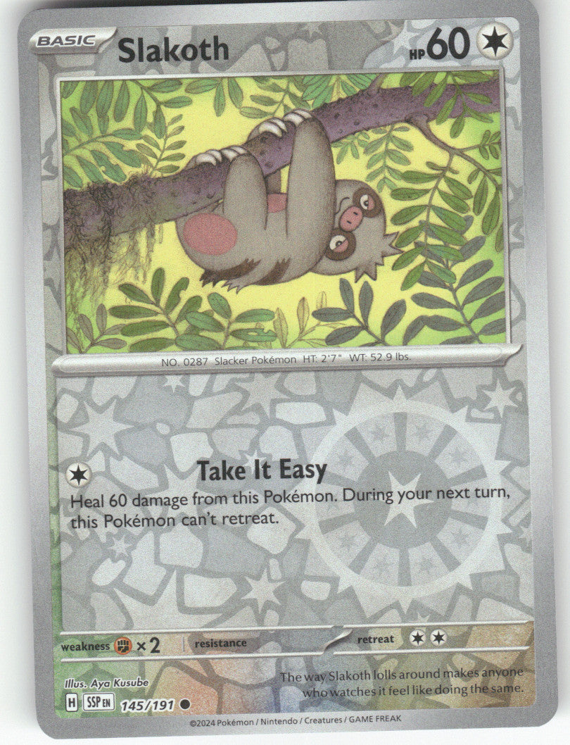 Slakoth Reverse Holo Common SV08: Surging Sparks 145/191 NM