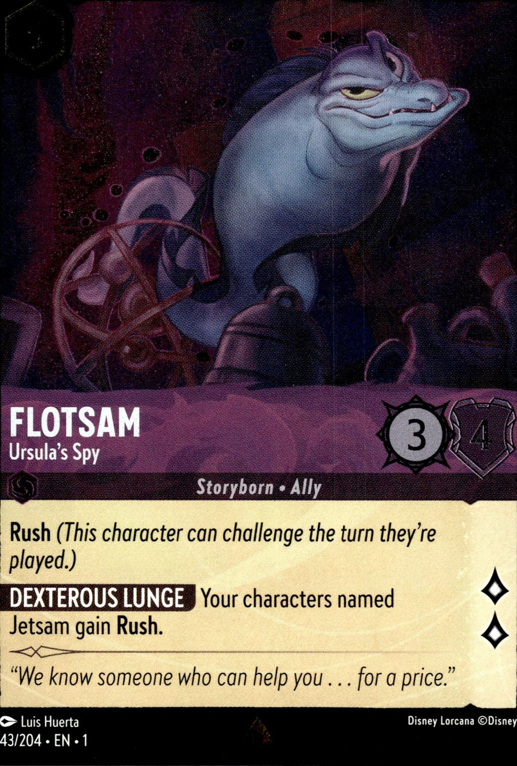 Flotsam - Ursula's Spy Cold Foil Rare The First Chapter 43/204 NM
