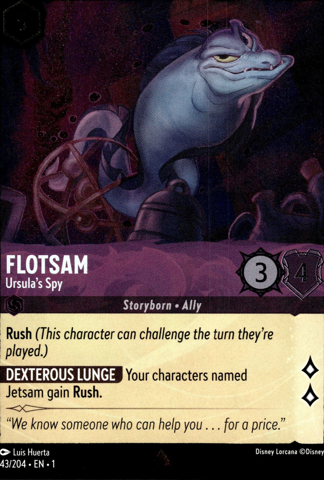 Flotsam - Ursula's Spy Cold Foil Rare The First Chapter 43/204 NM