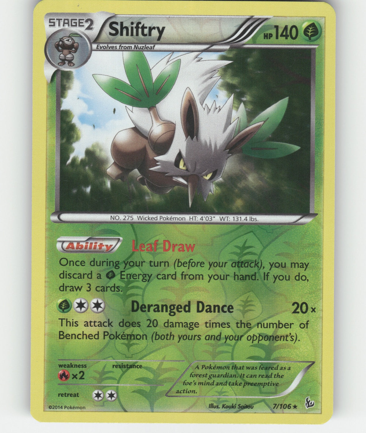 Shiftry Reverse Holo Holo Rare XY - Flashfire 7/106 NM