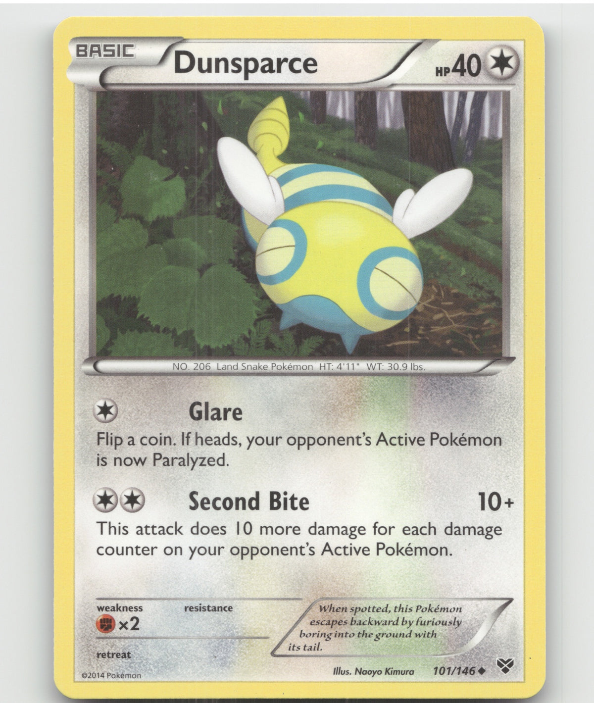 Dunsparce Uncommon XY Base Set 101/146 LP