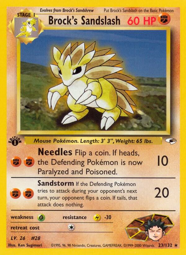 Brock's Sandslash 1st Edition Rare Gym Heroes 023/132 NM