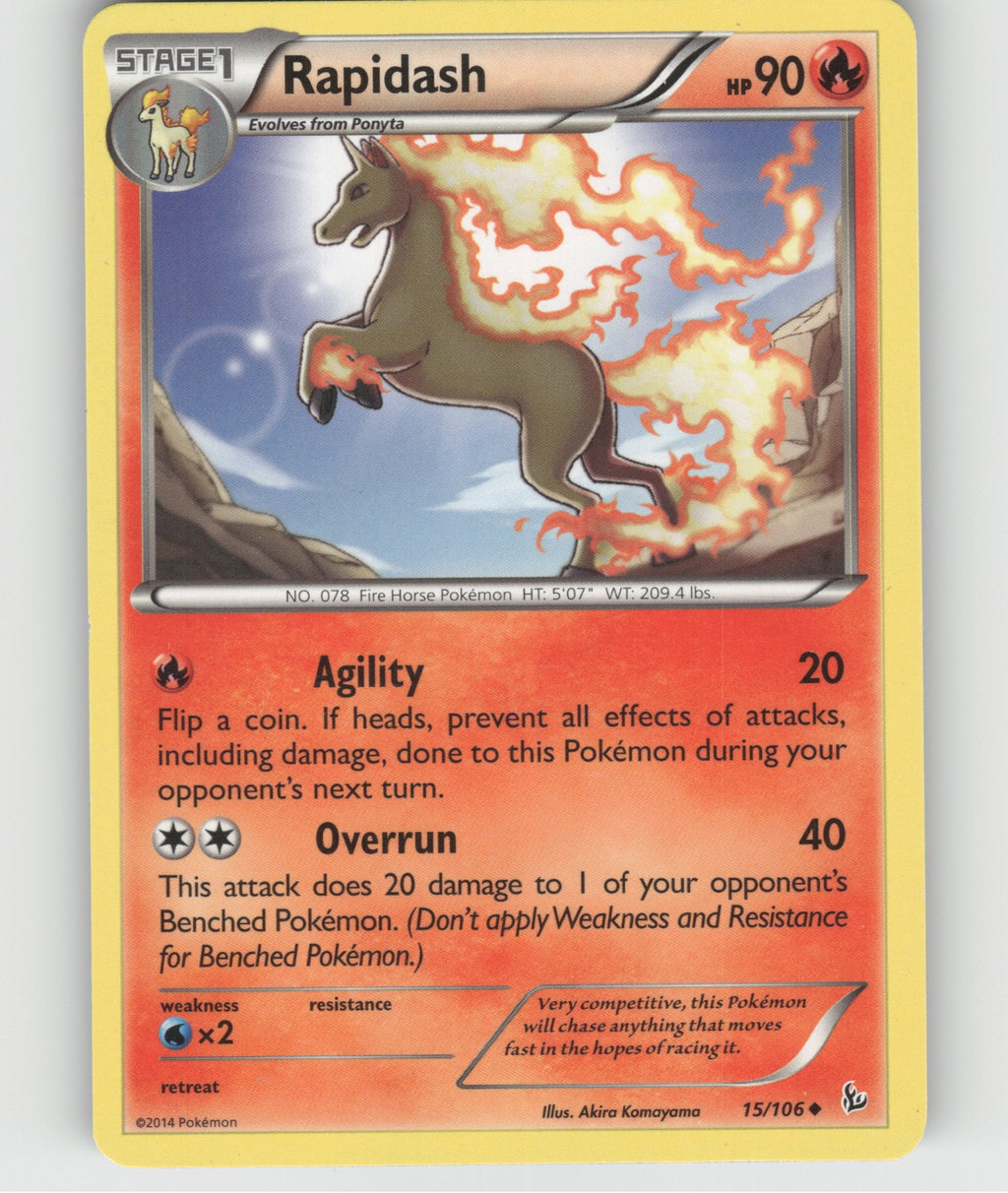 Rapidash Uncommon XY - Flashfire 15/106 NM