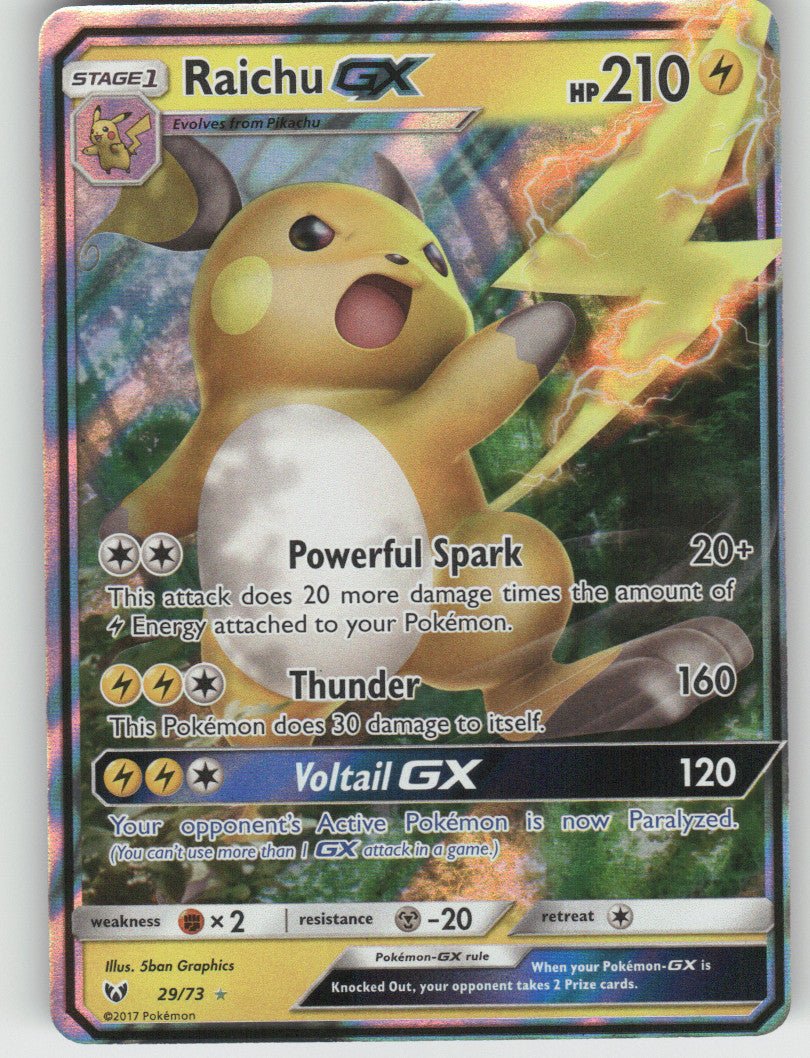 Raichu GX Holo Ultra Rare Shining Legends 29/73 NM