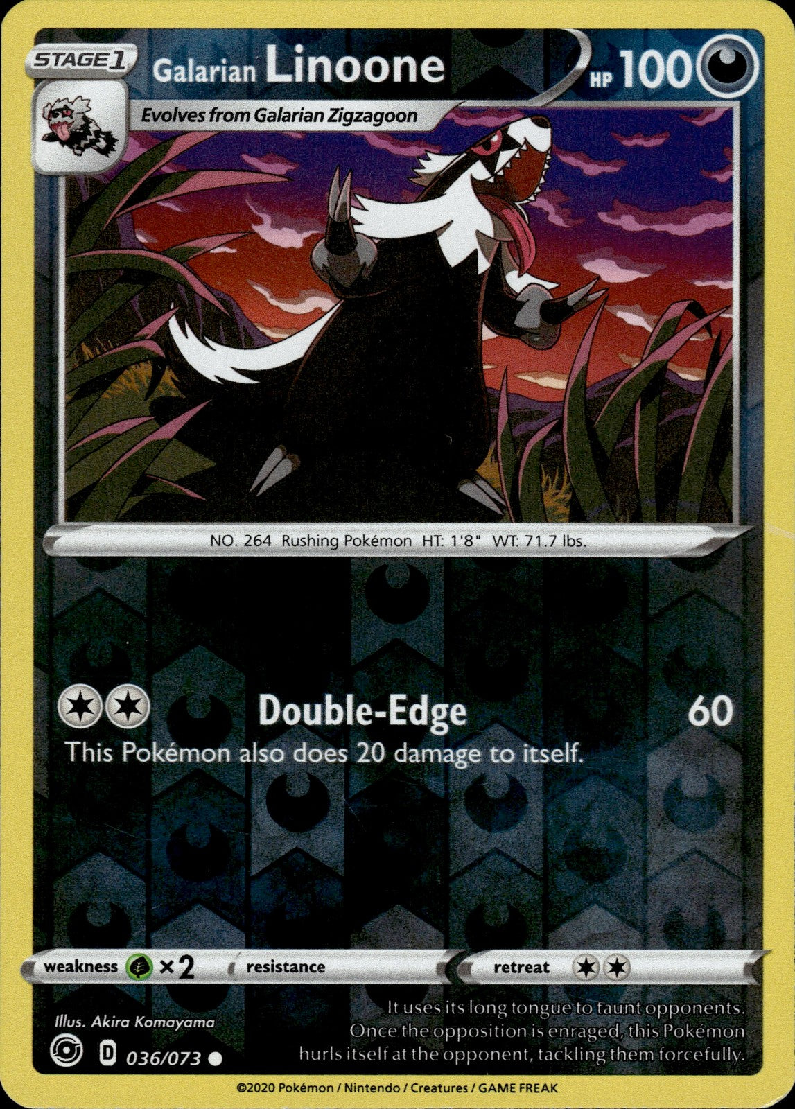 Galarian Linoone Reverse Holo Common Champion's Path 36/73 NM