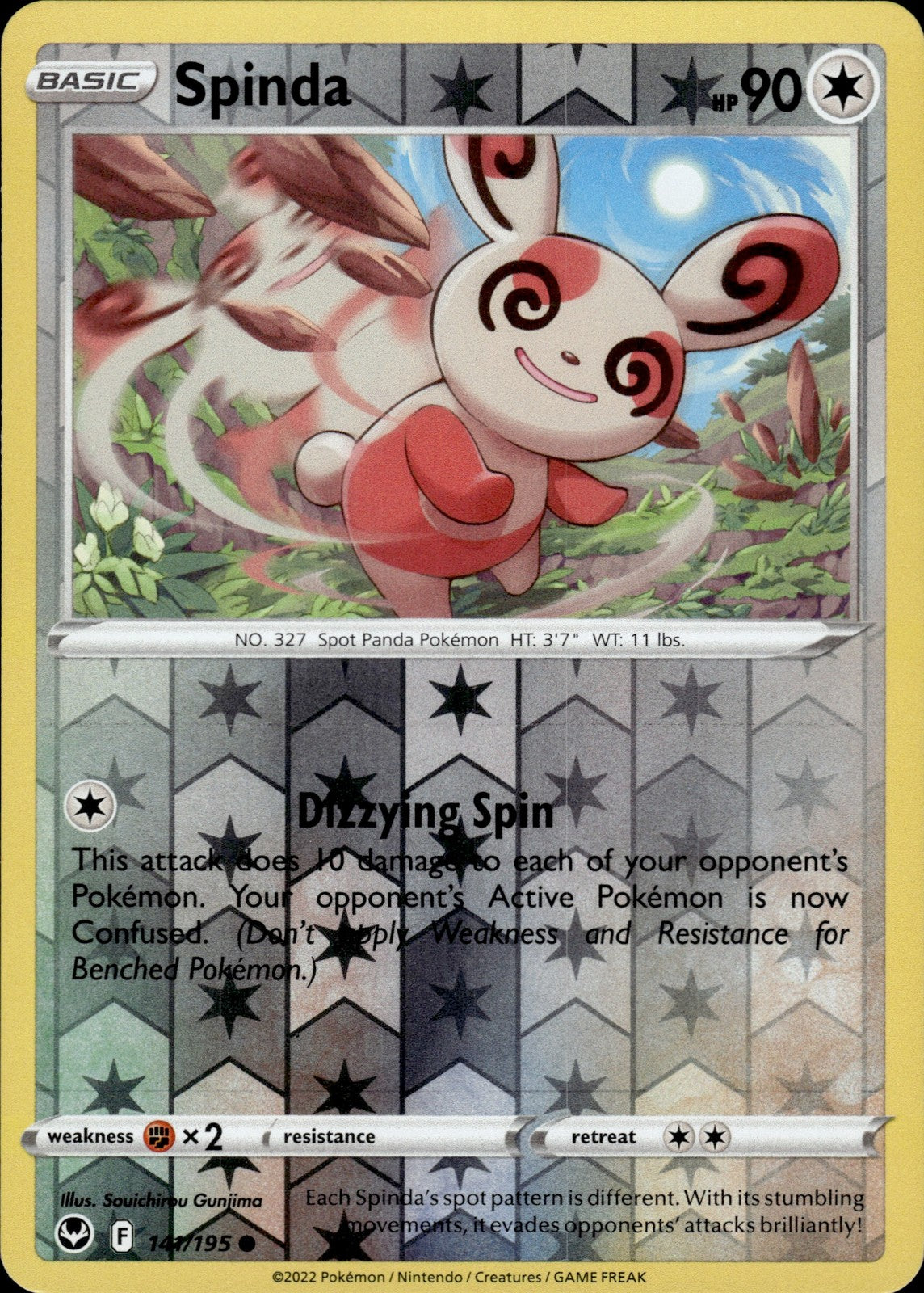 Spinda Reverse Holo Common SWSH12: Silver Tempest 141/195 NM