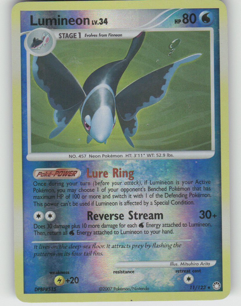 Lumineon Reverse Holo Holo Rare Mysterious Treasures 11/123 NM