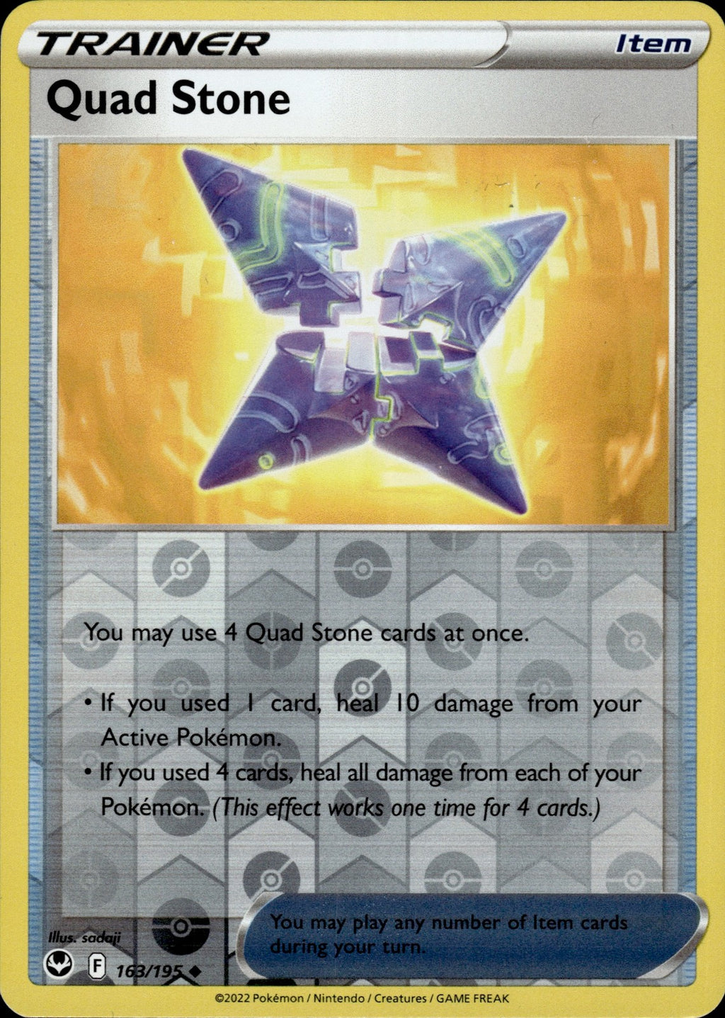 Quad Stone Reverse Holo Uncommon SWSH12: Silver Tempest 163/195 NM