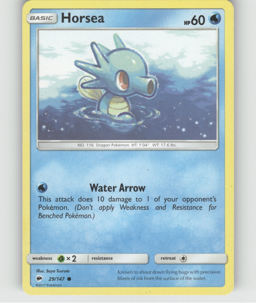 Horsea Common SM - Burning Shadows 29/147 NM