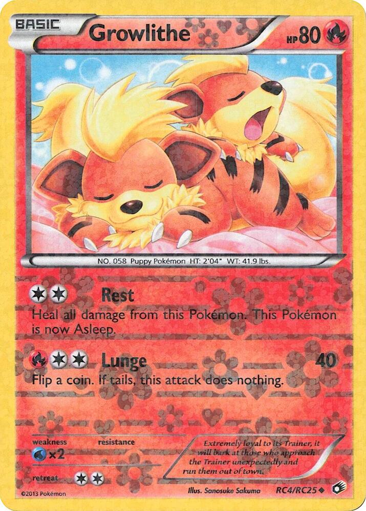 Growlithe Holo Uncommon Legendary Treasures: Radiant Collection RC4/RC25 LP