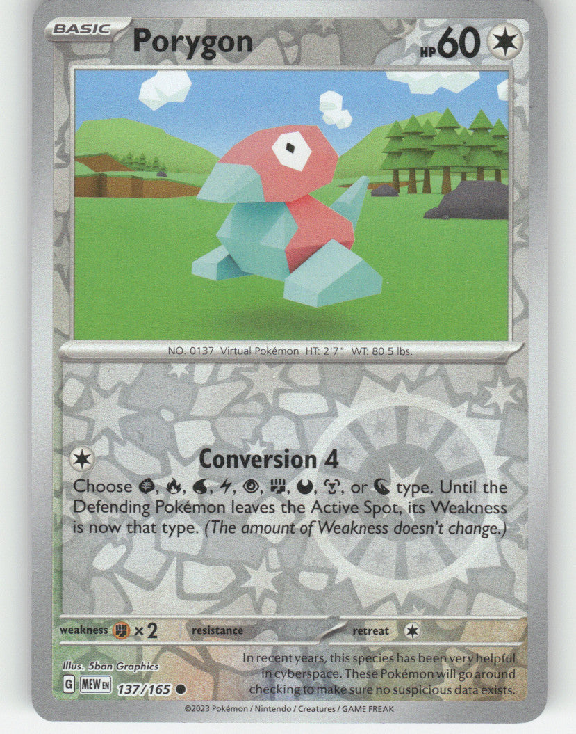 Porygon Reverse Holo Common SV: Scarlet & Violet 151 137/165 NM