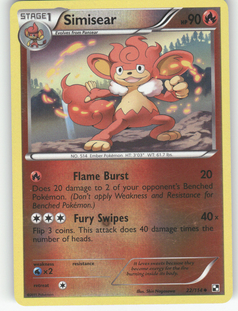 Simisear Reverse Holo Uncommon Black and White 22/114 NM