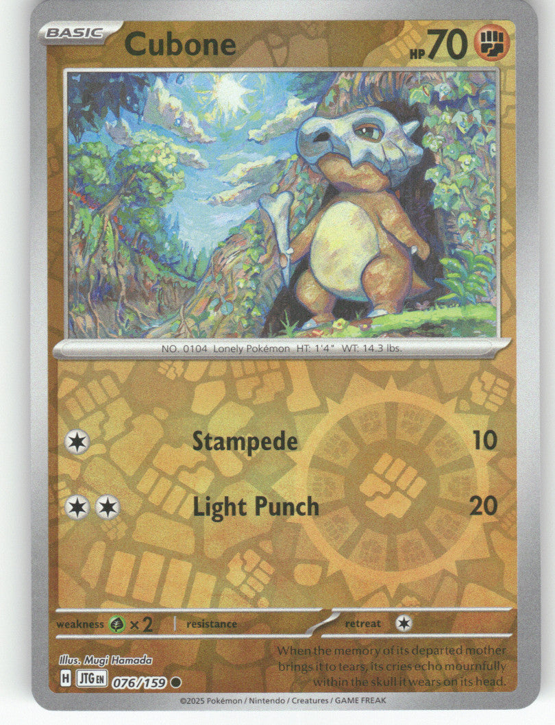 Cubone Reverse Holo Common SV09: Journey Together 076/159 NM