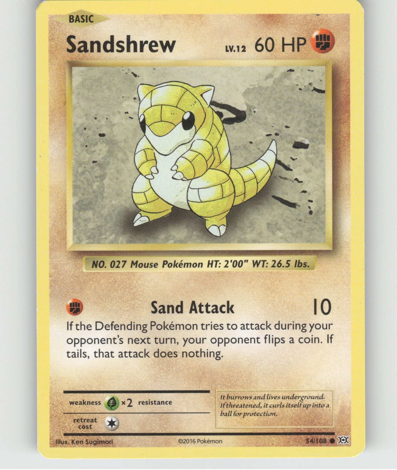 Sandshrew Common XY - Evolutions 54/108 NM