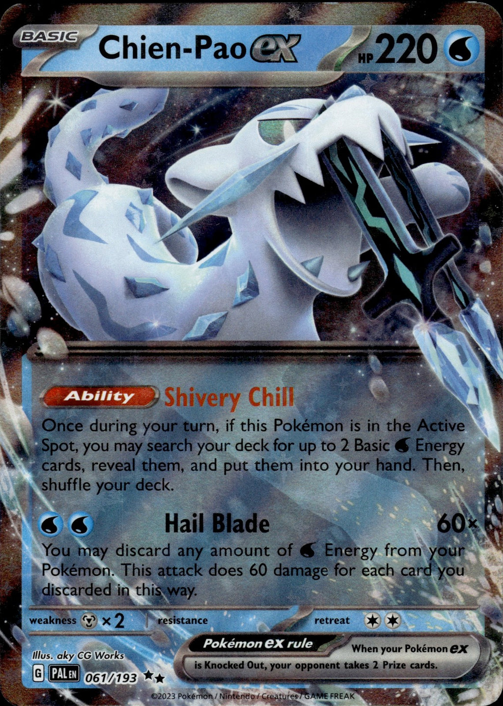 Chien-Pao ex Holo Double Rare SV02: Paldea Evolved 061/193 NM