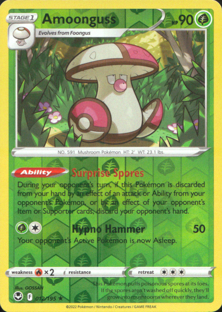 Amoonguss Reverse Holo Rare SWSH12: Silver Tempest 012/195 NM