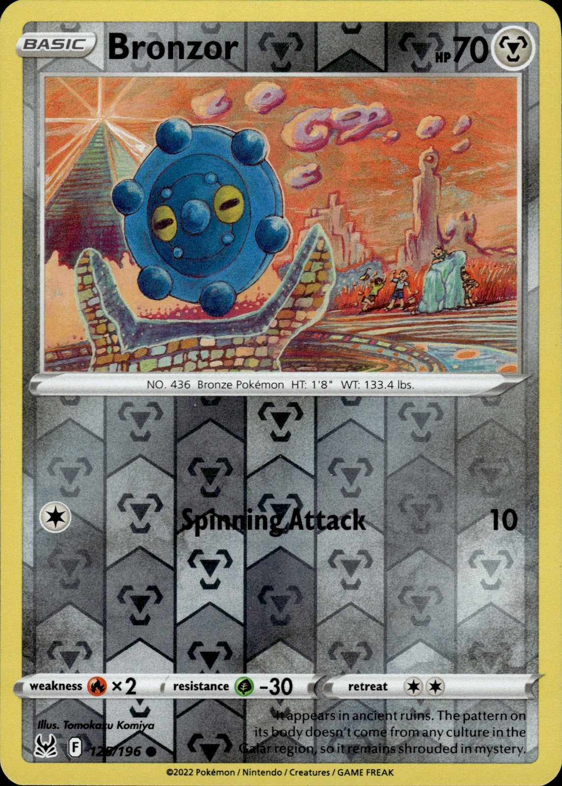 Bronzor Reverse Holo Common SWSH11: Lost Origin 125/196 NM