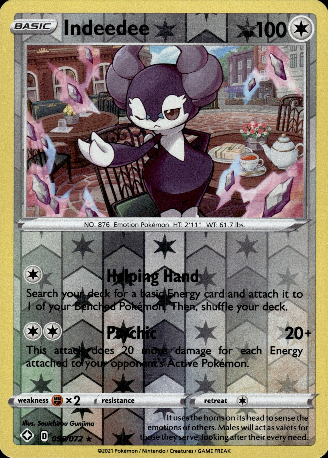 Indeedee Reverse Holo Holo Rare Shining Fates 056/072 NM