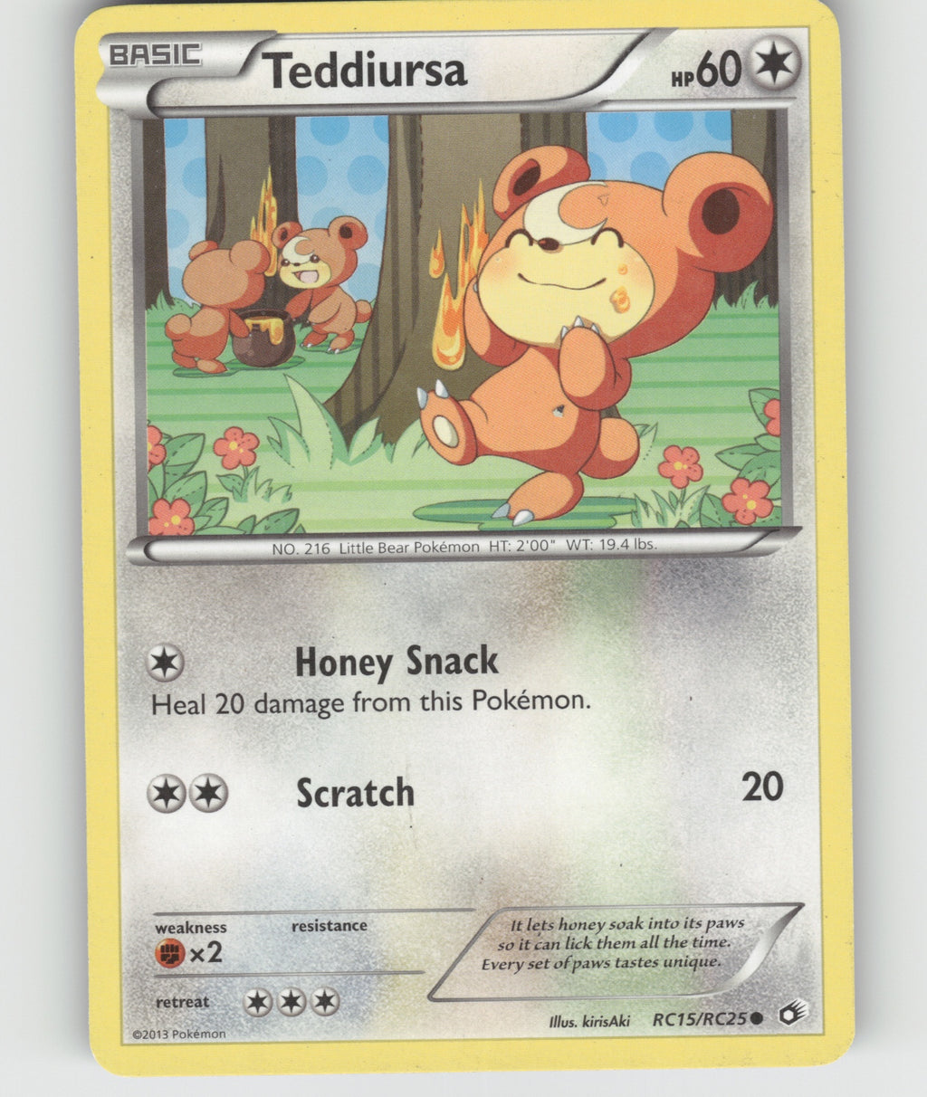 Teddiursa Holo Common Legendary Treasures: Radiant Collection RC15/RC25 NM