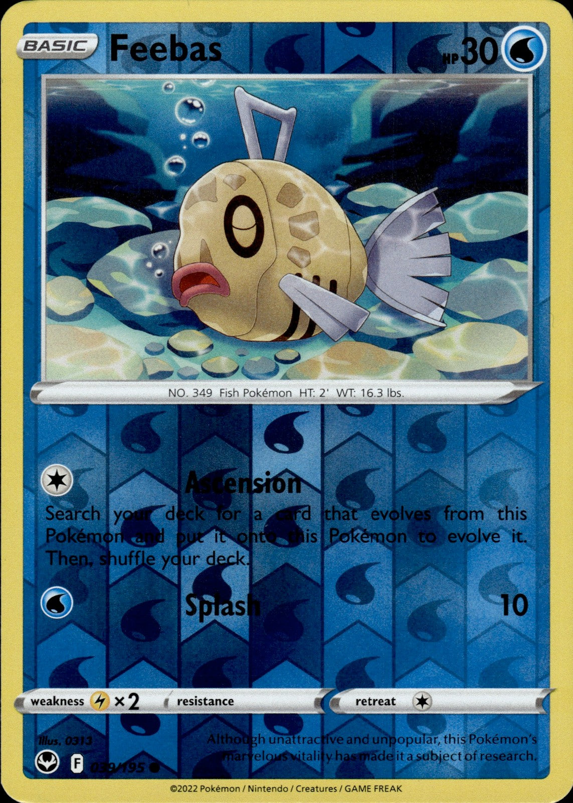 Feebas Reverse Holo Common SWSH12: Silver Tempest 039/195 NM