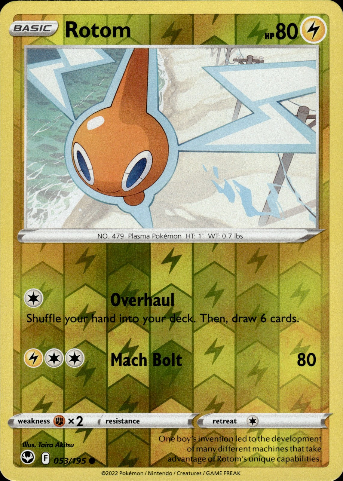 Rotom Reverse Holo Common SWSH12: Silver Tempest 053/195 NM