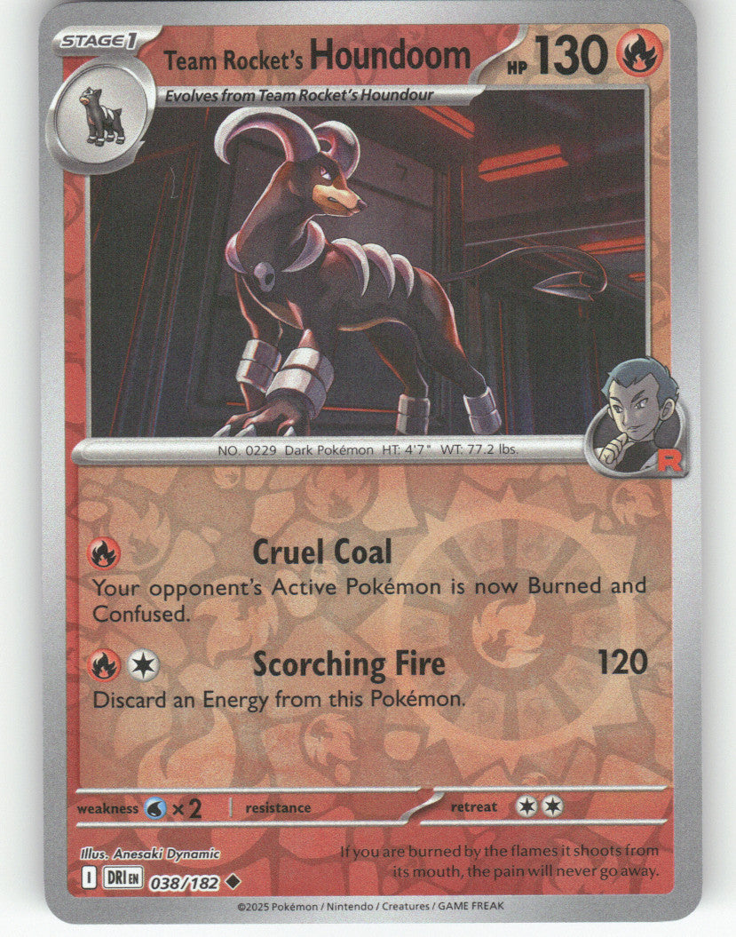 Team Rocket's Houndoom Reverse Holo Uncommon SV10: Destined Rivals 038/182 NM