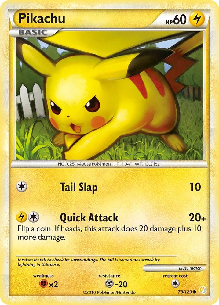 Pikachu Common HeartGold SoulSilver 78/123 NM