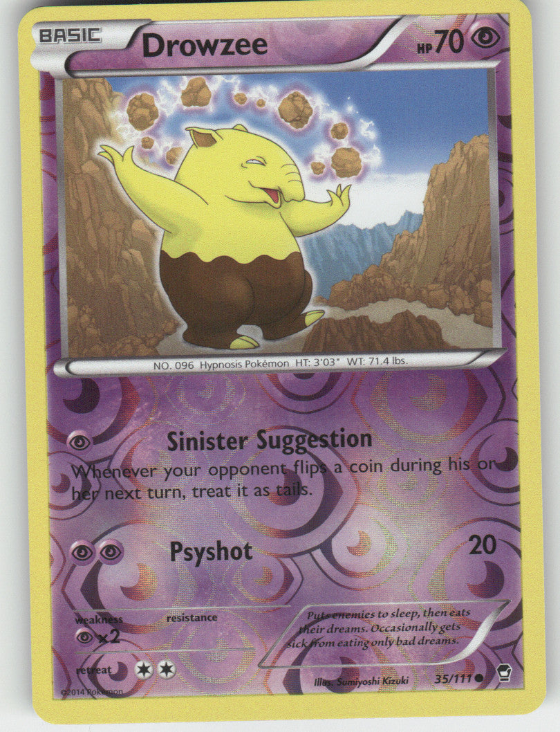 Drowzee Reverse Holo Common XY - Furious Fists 35/111 NM