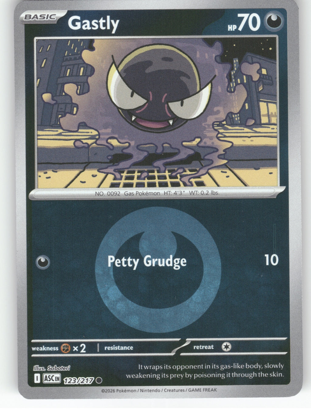 Gastly (Energy Symbol Pattern) Reverse Holo Common ME: Ascended Heroes 123/217 NM