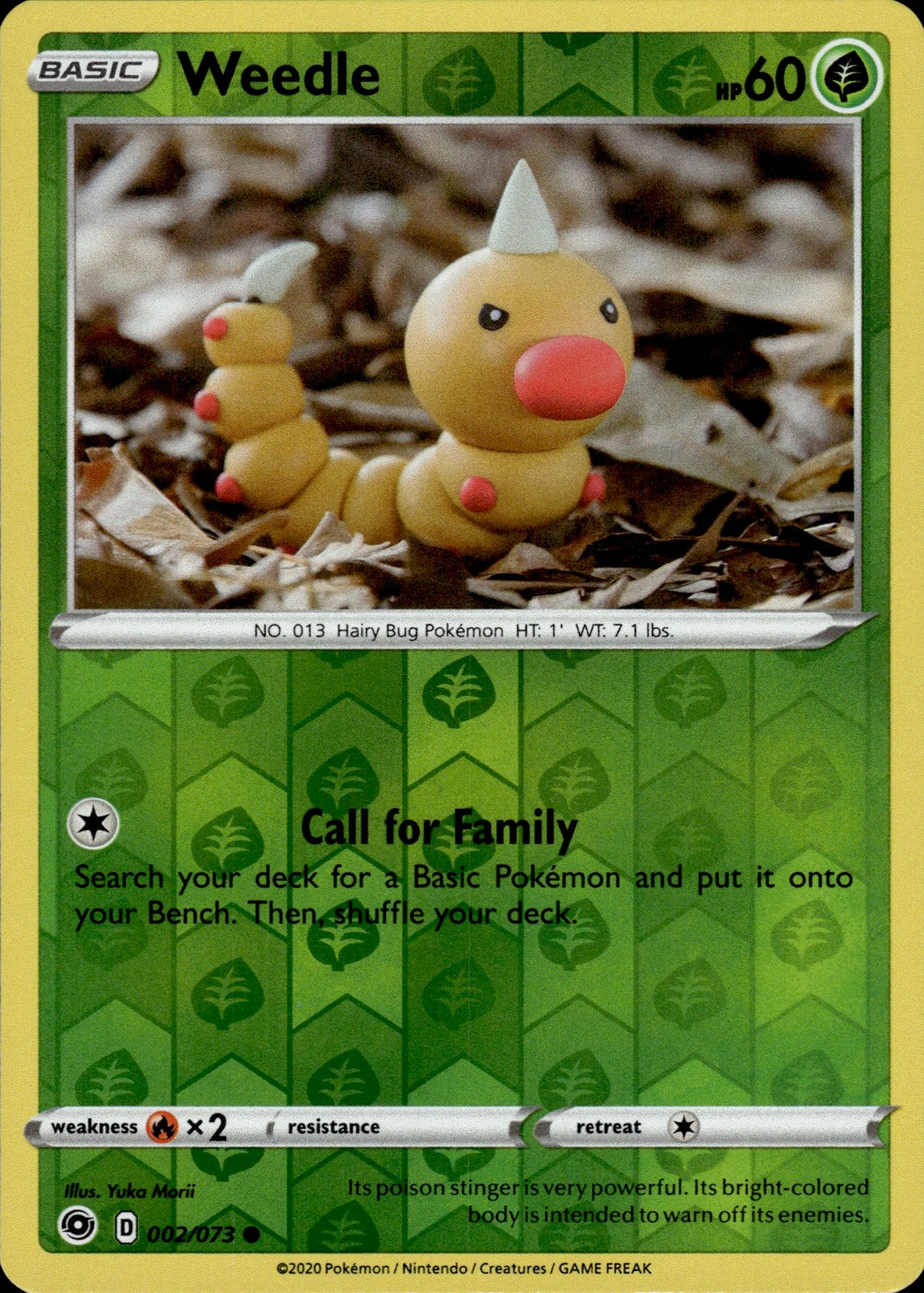 Weedle Reverse Holo Common Champion's Path 02/73 NM