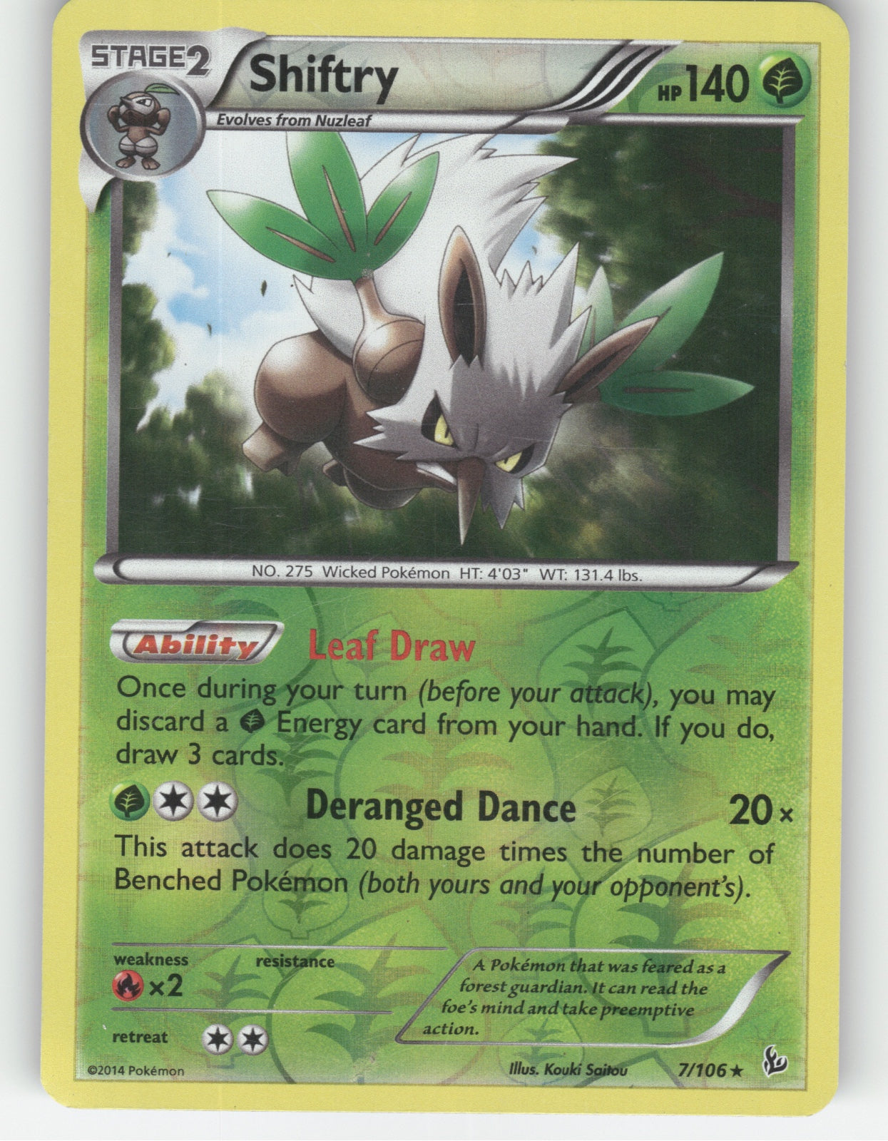 Shiftry Reverse Holo Holo Rare XY - Flashfire 7/106 NM