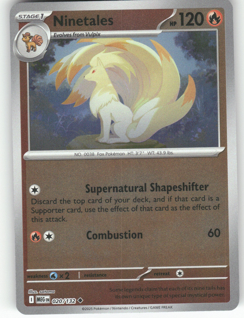 Ninetales Reverse Holo Uncommon ME01: Mega Evolution 020/132 NM